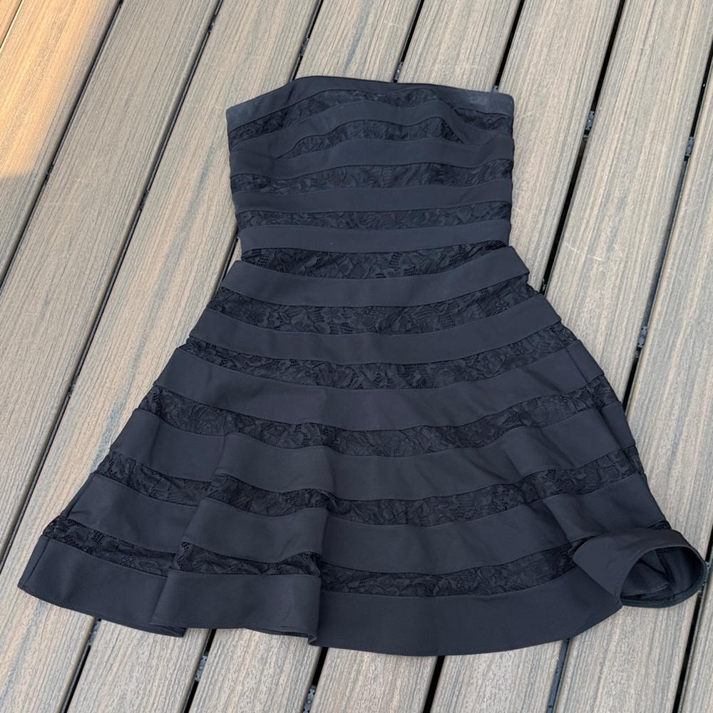 White House Black Market Satin Black Dress